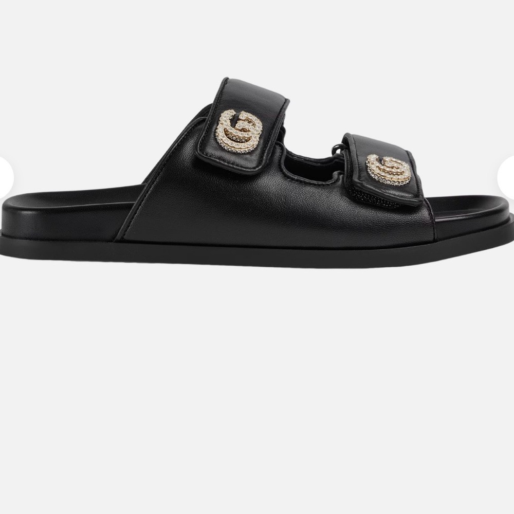 Gucci Sandals Black Crystal Double G - Picture 4 of 9
